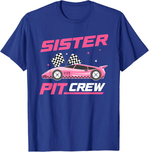 Girl Race Car Birthday Decorations Racing Sister Pit Crew T-Shirt - T-Shirt | Royal