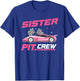 Girl Race Car Birthday Decorations Racing Sister Pit Crew T-Shirt - T-Shirt | Royal