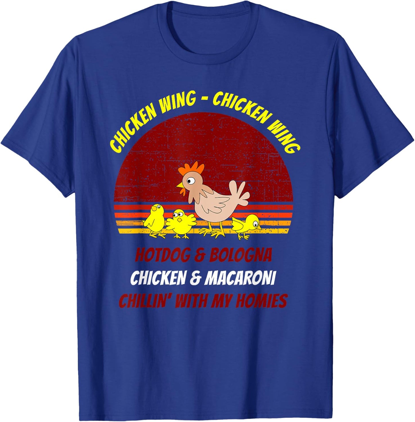 Chicken Wing Shirt Kids Retro Sunset For Boys Girls T-Shirt - T-Shirt | Royal