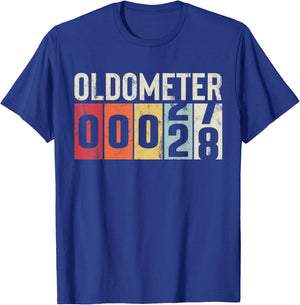 Funny 28 Years Old Oldometer Vintage 28th Birthday Odometer T-Shirt - T-Shirt | Royal