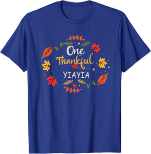 One Thankful Yiayia Family Matching Gift T-Shirt - T-Shirt | Royal