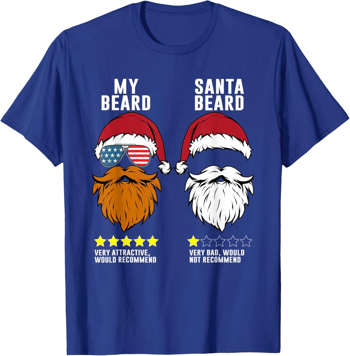 Bearded Man better than Santa Claus. Respect The Beard T-Shirt - T-Shirt | Royal