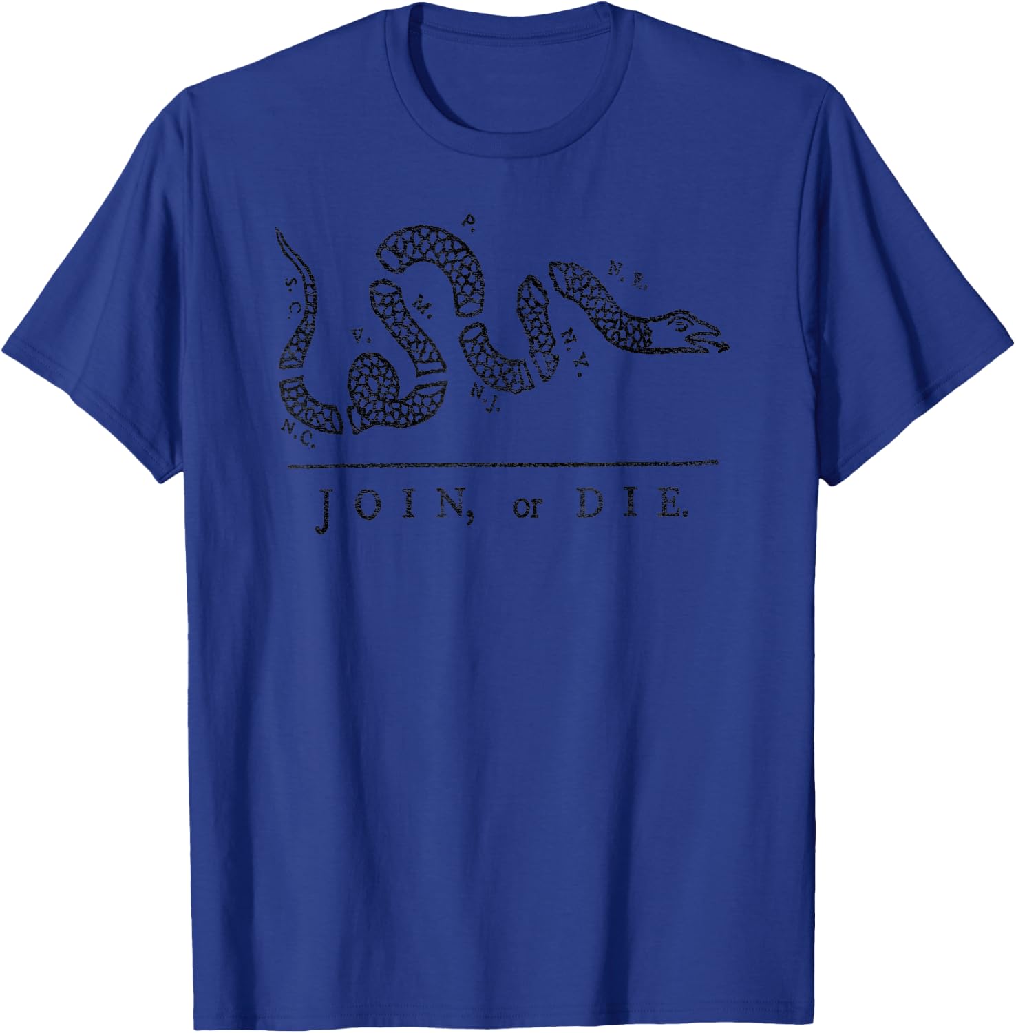 Join OR DIE Snake Franklin Independence Gadsden 1776 Flag T-Shirt - T-Shirt | Royal