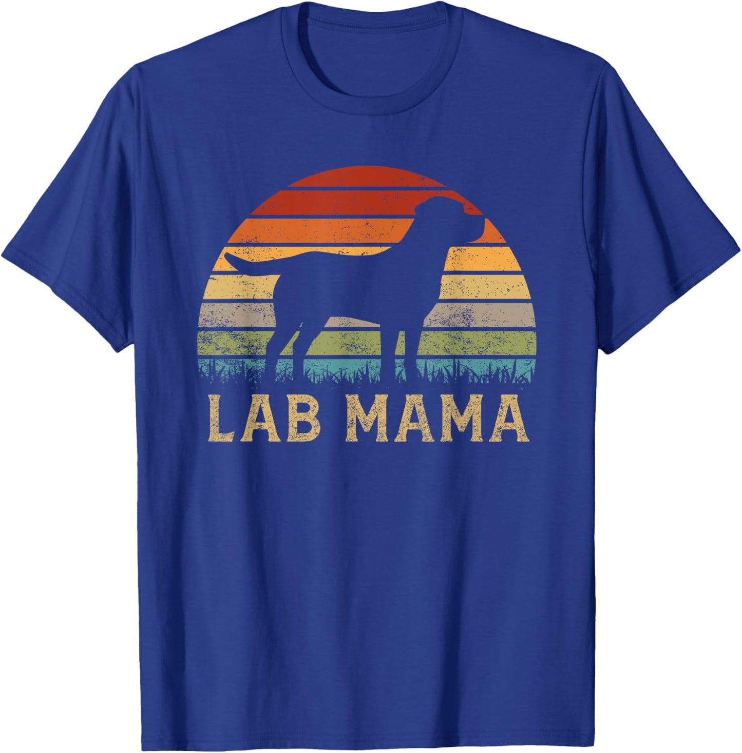 Lab Mama Retro Labrador Retriever Lover Vintage Dog Lab Mom T-Shirt - T-Shirt | Royal