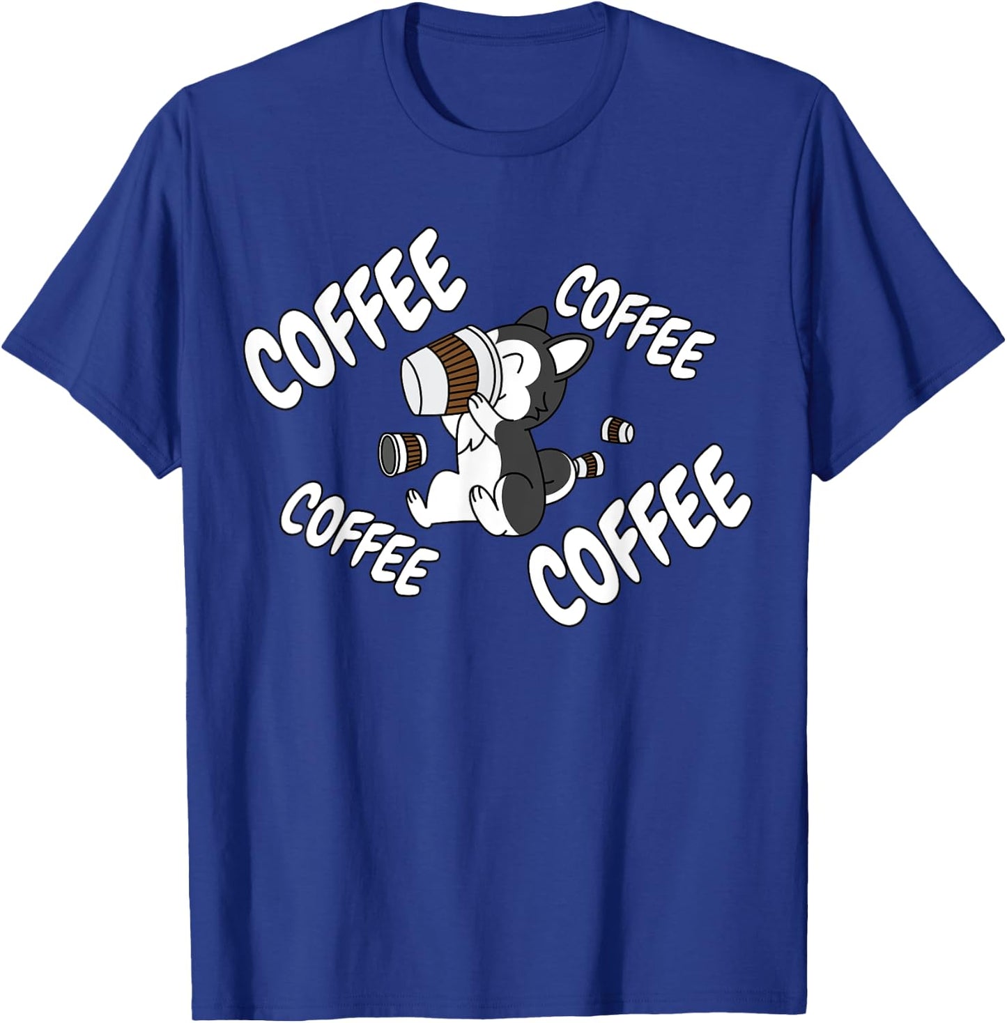 Coffee Husky Dog Women T-Shirt - T-Shirt | Royal