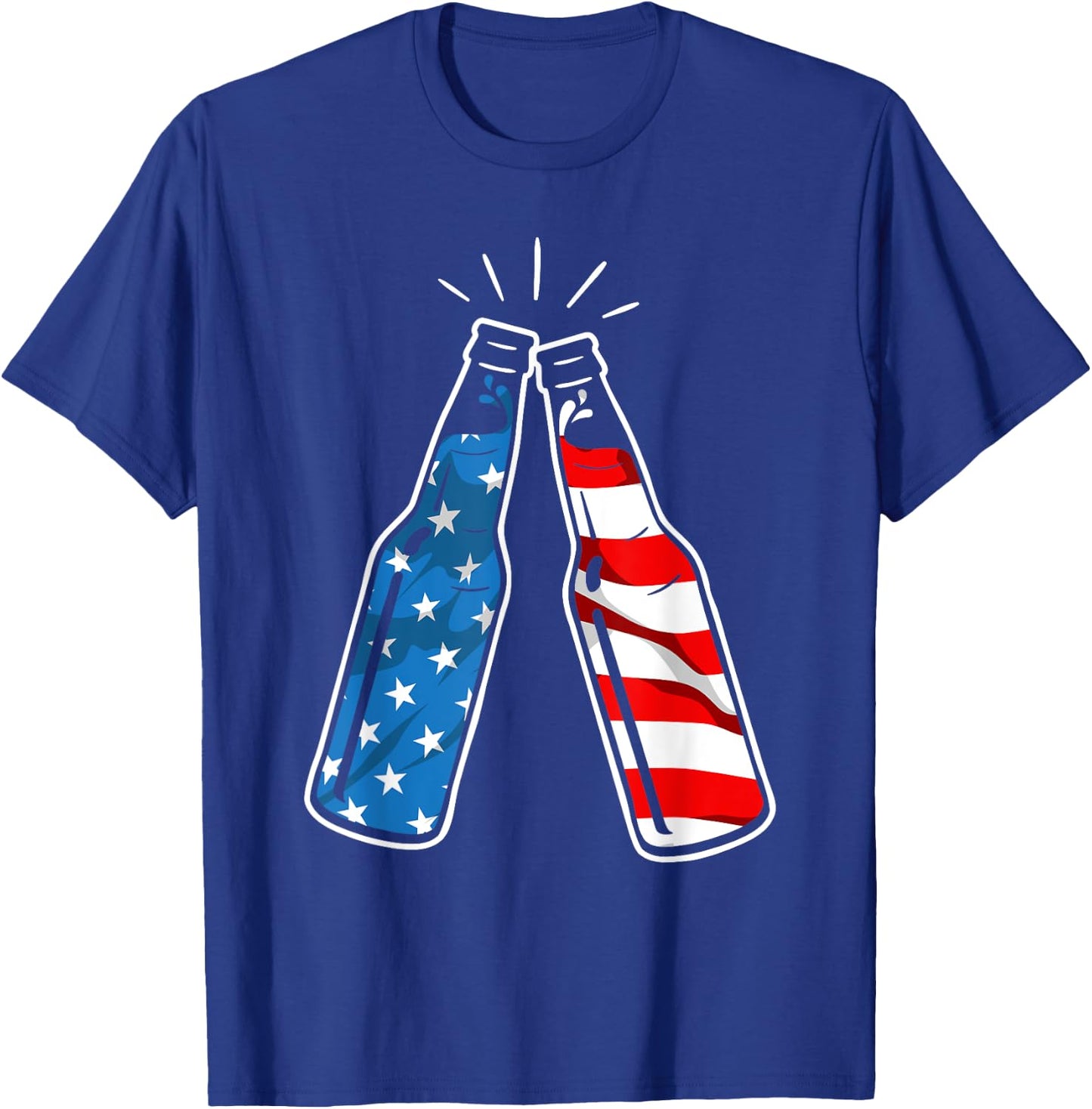 4th Of July Patriotic American Flag Beer Drinking Alcohol Women Men T-Shirt - T-Shirt | Royal