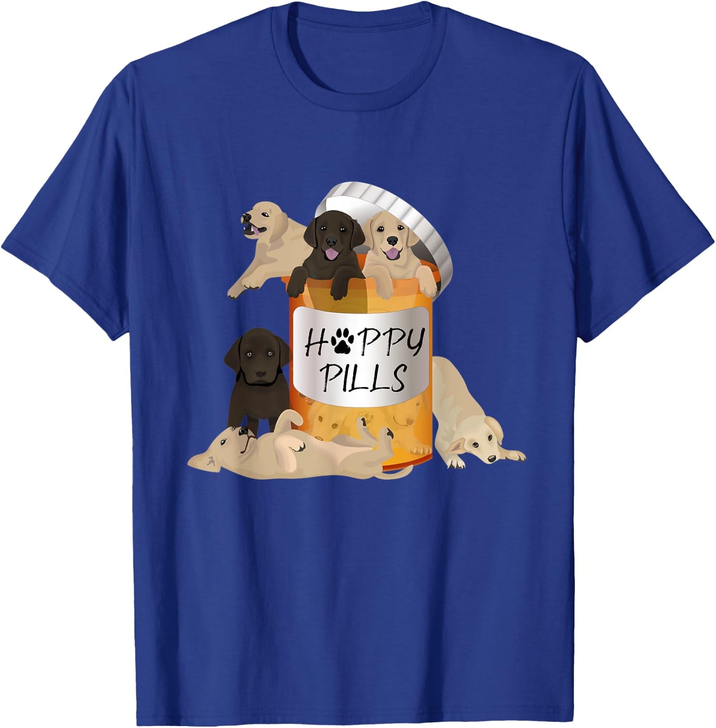 Gift Labrador Retriever Owner Happy Pills Antidepressant T-Shirt - T-Shirt | Royal