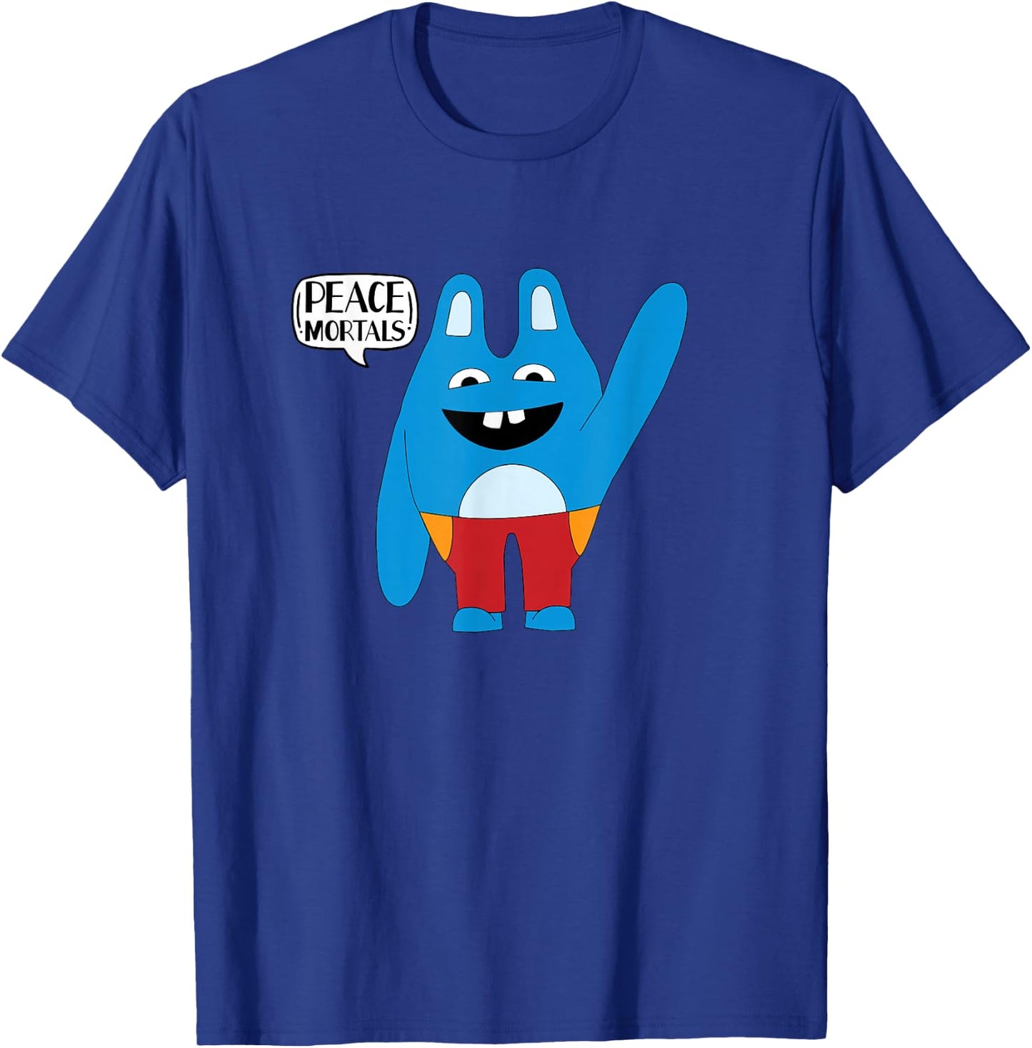 Bingo Bronson Peace Mortals Funny Blue Mascot Animal T-Shirt - T-Shirt | Royal