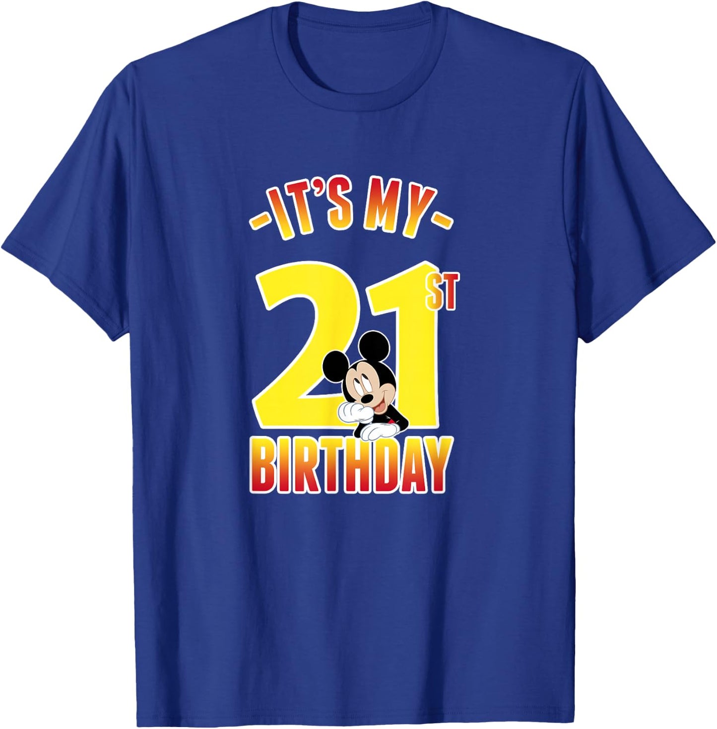 Disney Mickey Mouse It's My 21st Birthday Gradient Portrait T-Shirt - T-Shirt | Royal