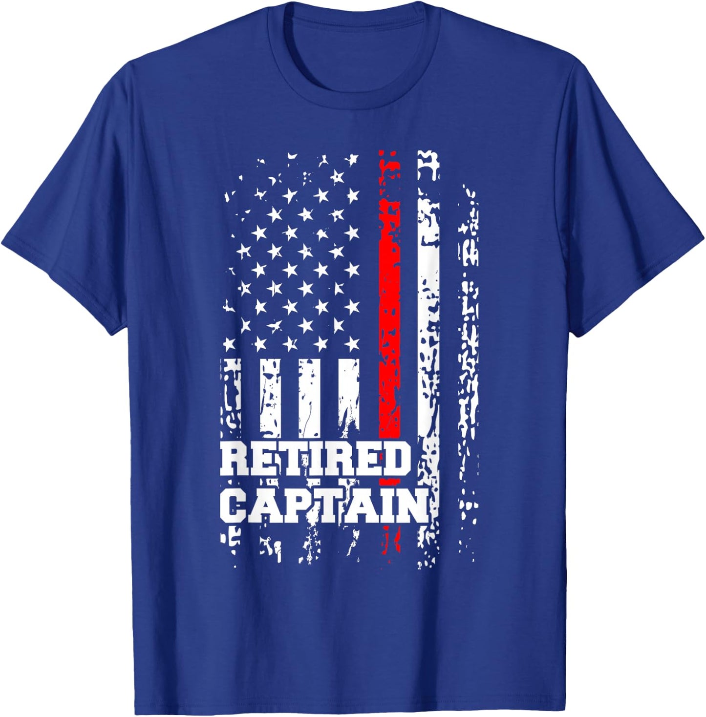 Retired Firefighter Captain Shirt Rank Retirement Gift T-Shirt - T-Shirt | Royal