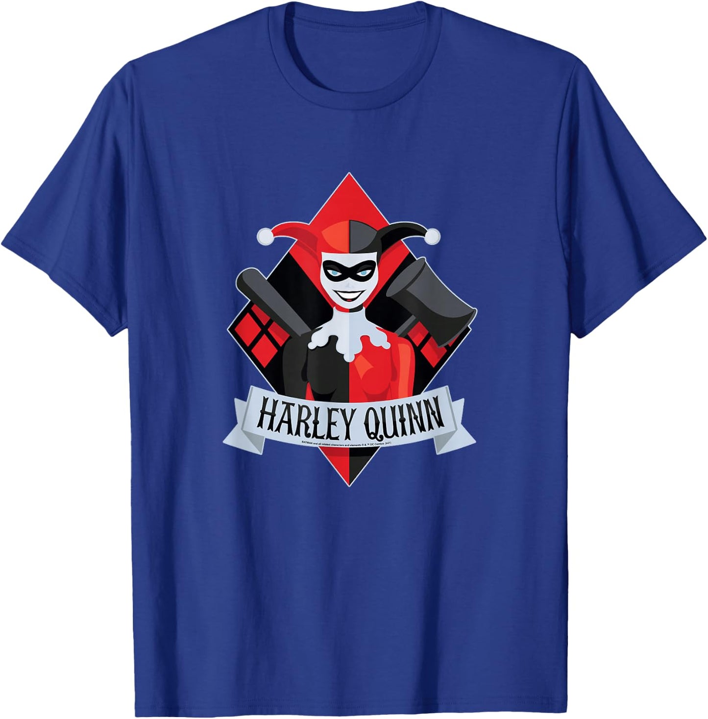 DC Comics Harley Quinn Diamond Portrait T-Shirt - T-Shirt | Royal