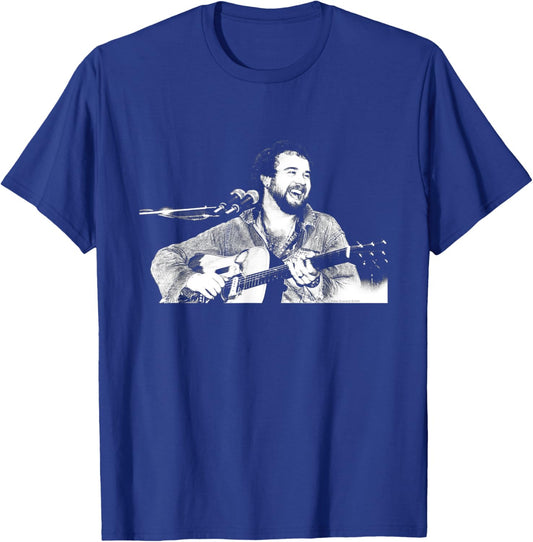 John Martyn Live Black And White By Everard Smith T-Shirt - T-Shirt | Royal