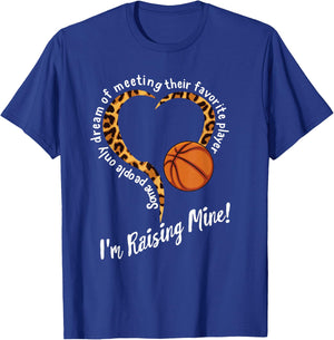 Basketball Mom Mothers day Raising Favorite Player Leopard T-Shirt - T-Shirt | Royal