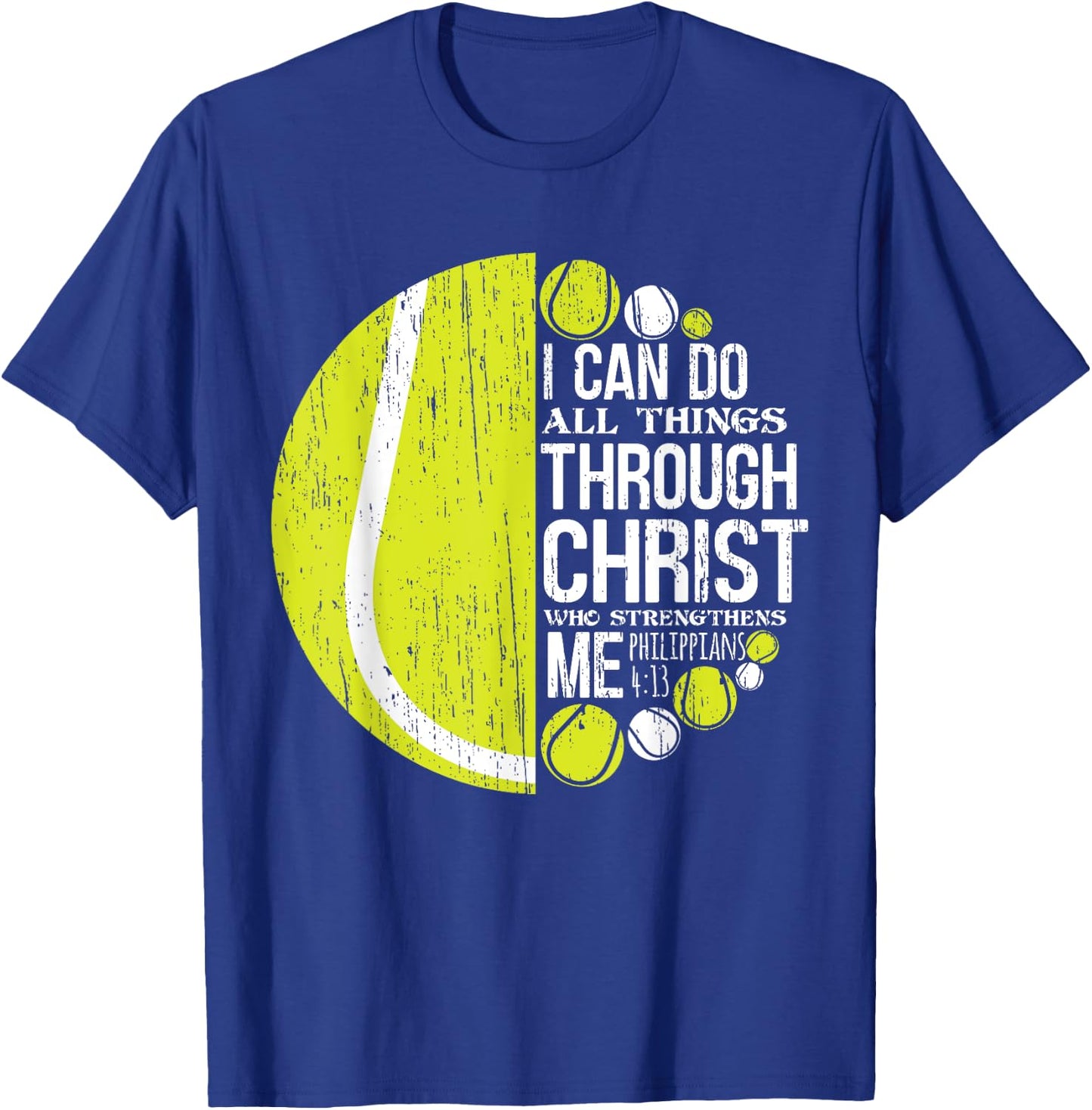 Christian Tennis Philippians 4:13 Gift Women Kids T-Shirt - T-Shirt | Royal