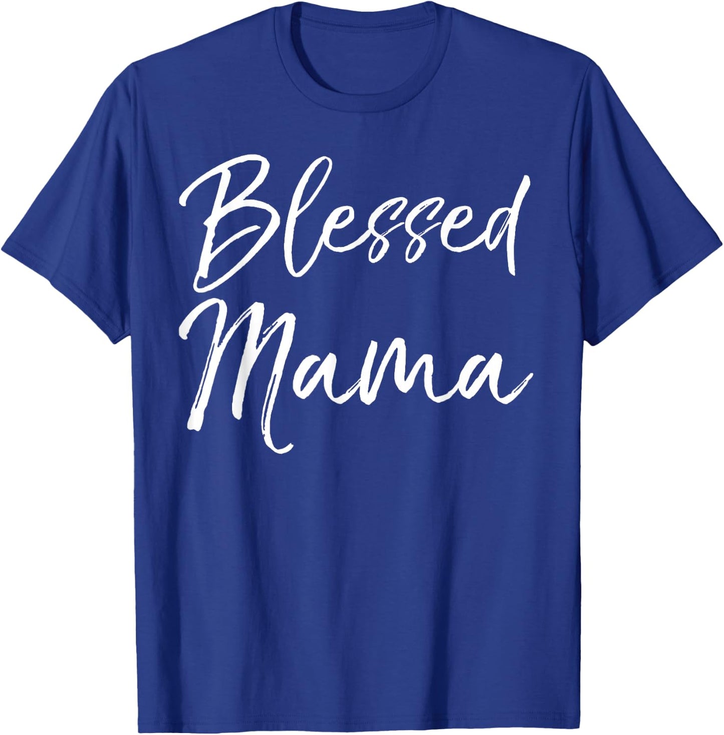 Cute Christian Mom Mother's Day Gift from Kids Blessed Mama T-Shirt - T-Shirt | Royal