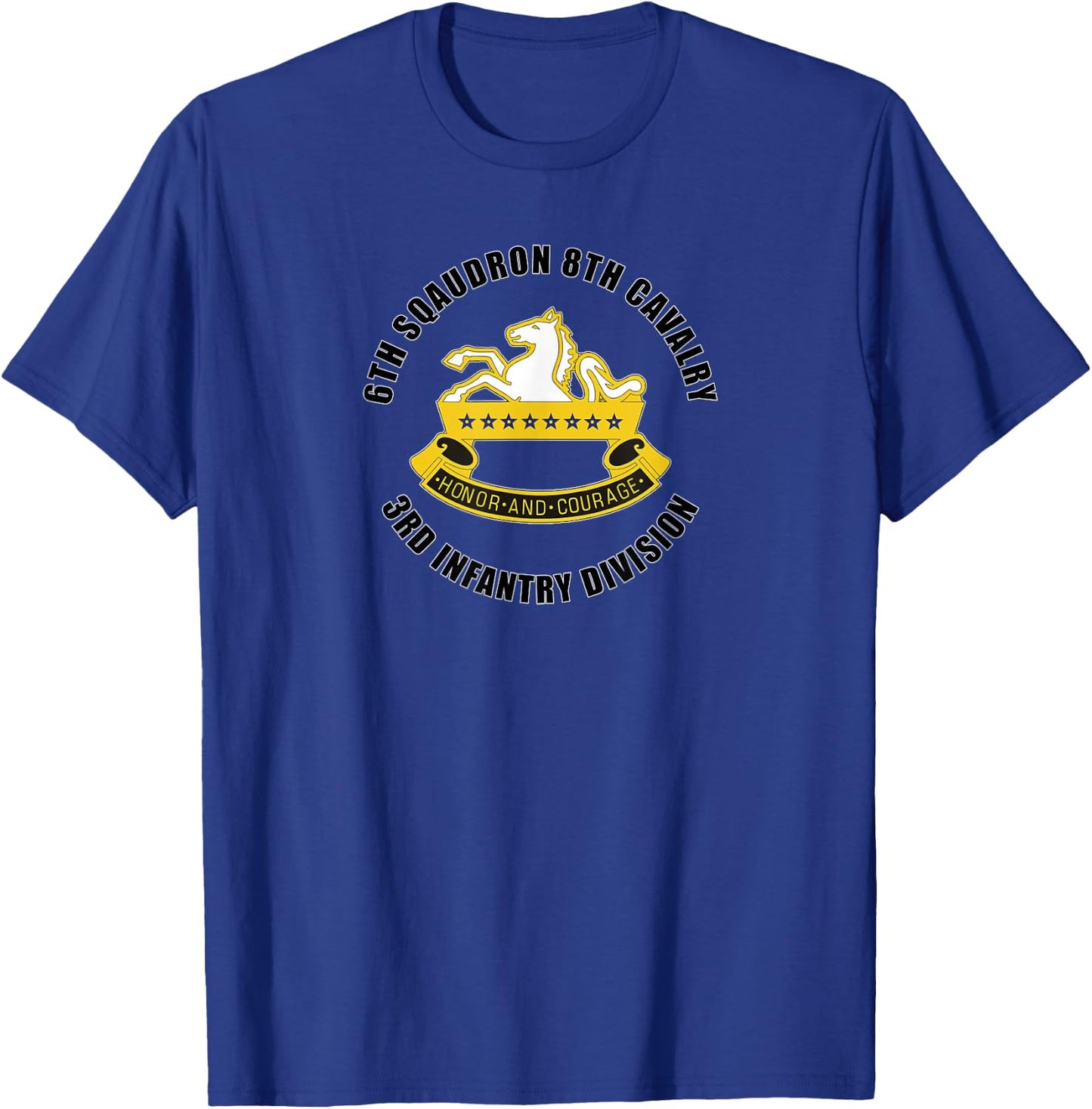 6th Squadron 8th Cavalry 3rd Infantry Division Veteran Gift T-Shirt - T-Shirt | Royal