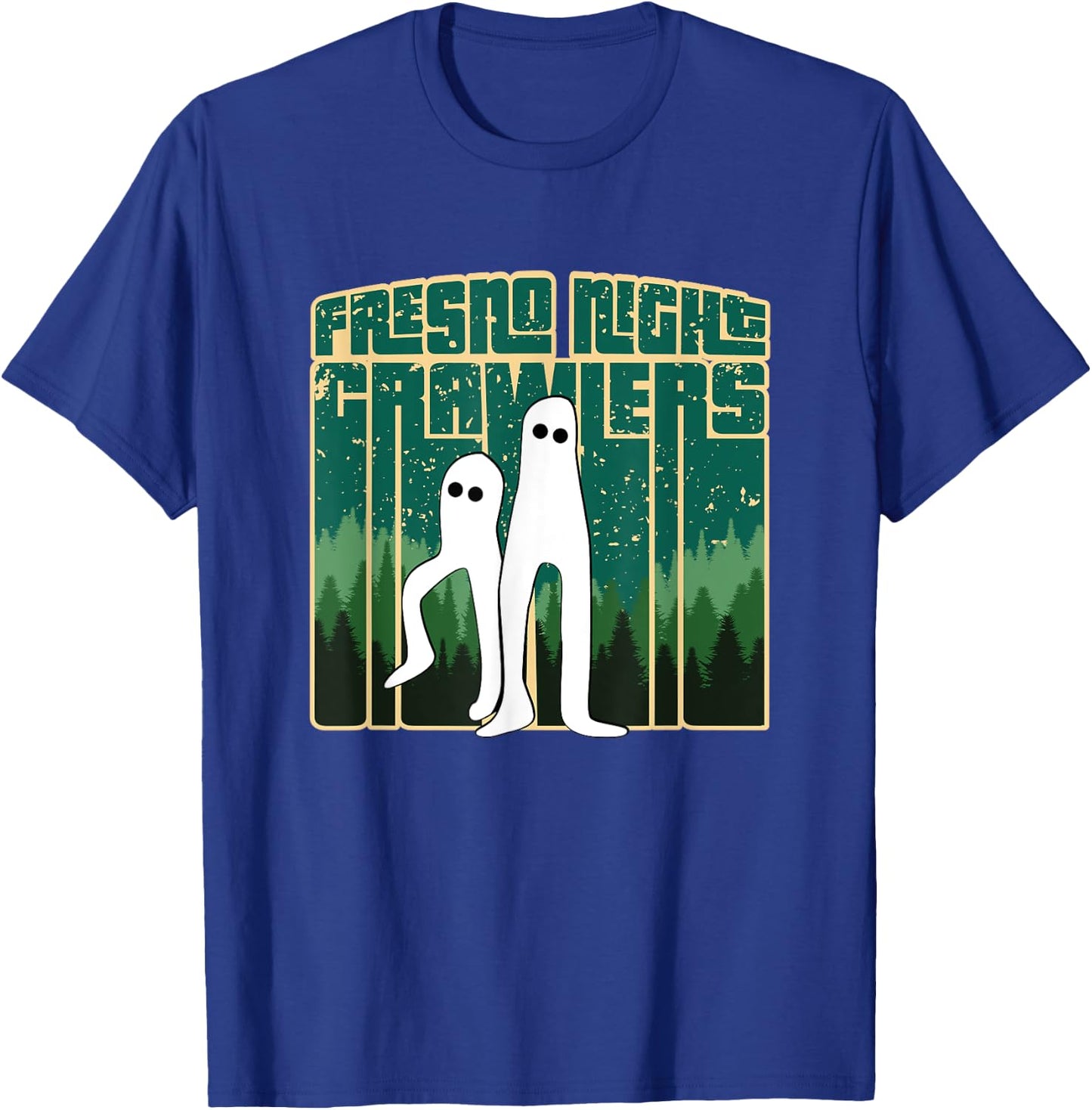 Fresno Night Crawlers - Retro Cute Cryptid Haunted Pants T-Shirt - T-Shirt | Royal