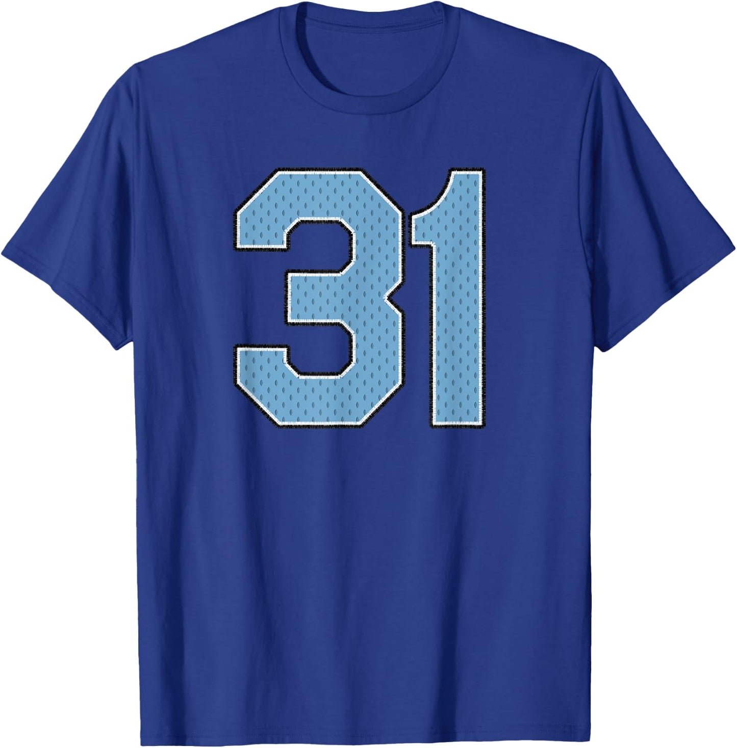 Sports Jersey Player Supporter Light Blue Number 31 T-Shirt - T-Shirt | Royal