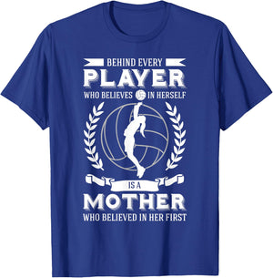 Volleyball Mom Player Mother's Day Team Sport Fan Mommy T-Shirt - T-Shirt | Royal