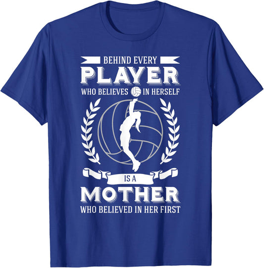 Volleyball Mom Player Mother's Day Team Sport Fan Mommy T-Shirt - T-Shirt | Royal