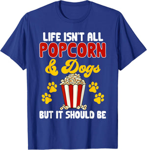 Popcorn Movie Night Snack Dogs Popcorn T-Shirt - T-Shirt | Royal