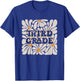 Retro Flower Power Squared Third 3rd Grade Back To School T-Shirt - T-Shirt | Royal