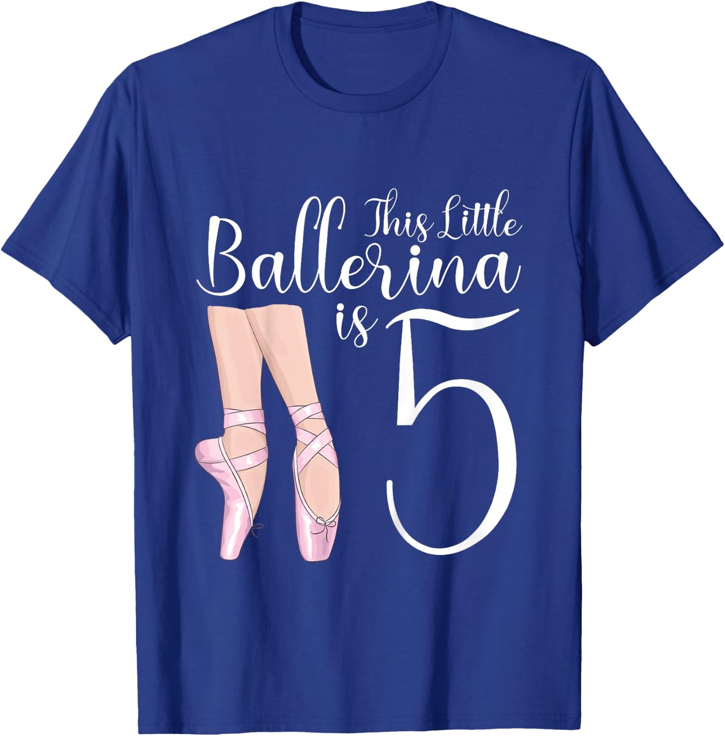 5 Year Old Ballerina Birthday Party Dance Ballet 5th Gift T-Shirt - T-Shirt | Royal