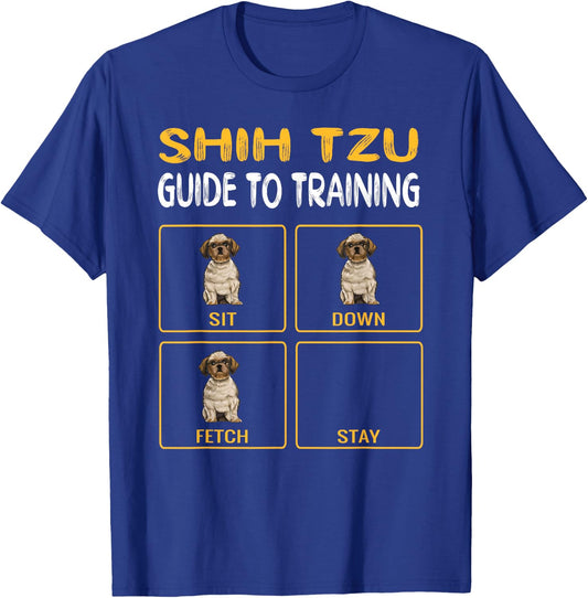 Funny Shih Tzu Guide to Training Dog Trainer Obedience T-Shirt - T-Shirt | Royal