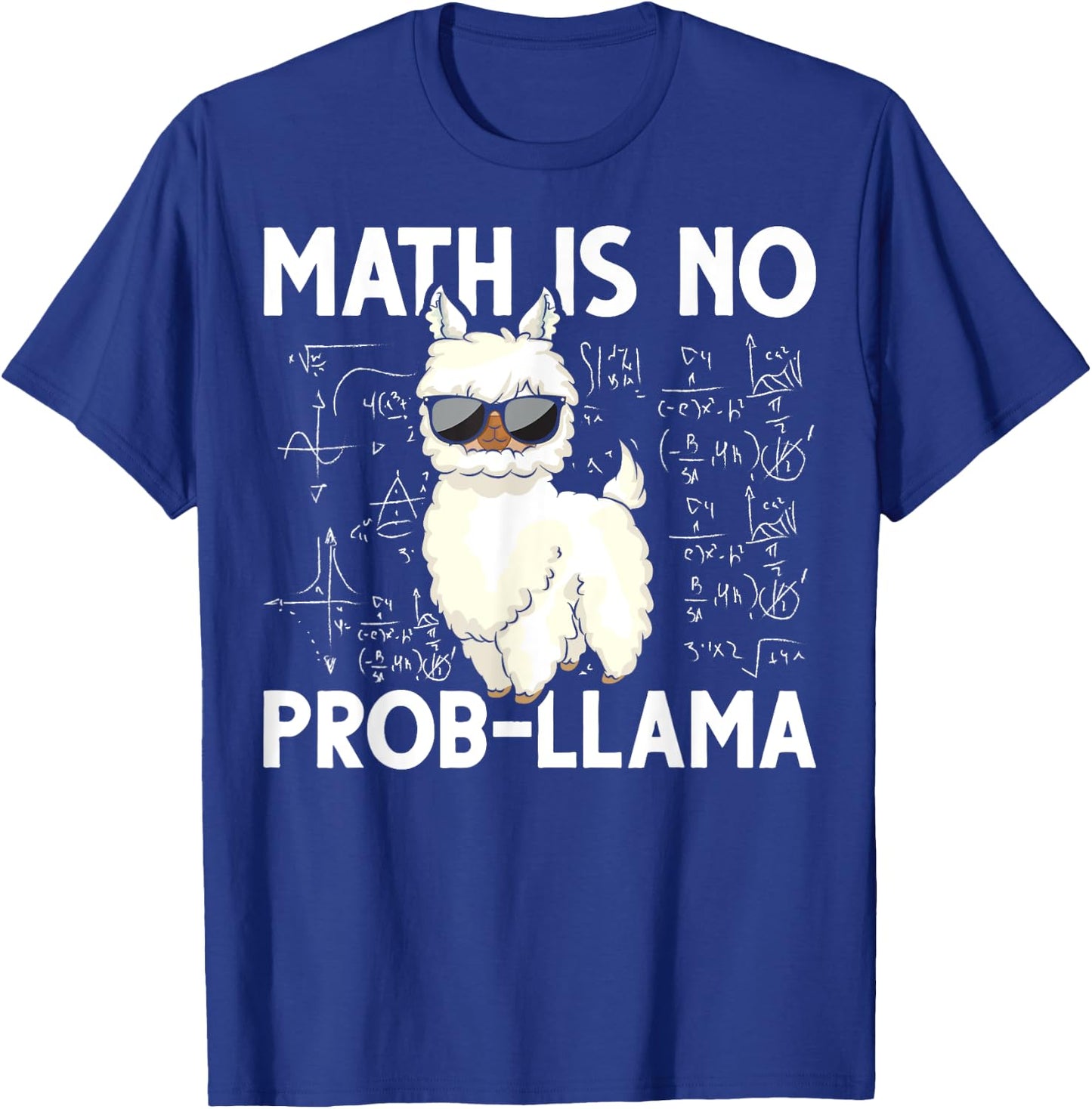 Funny Math Nerd Geek Llama Animal Alpaca Mathematician Math T-Shirt - T-Shirt | Royal