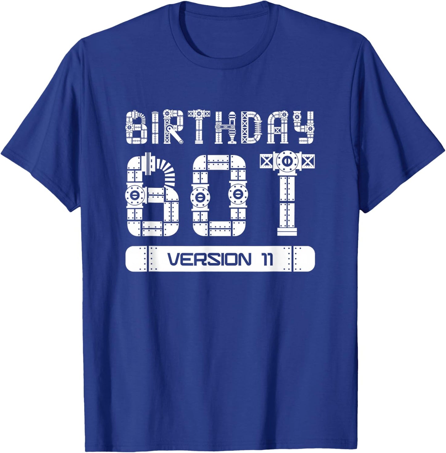 11 Year Old 11th Birthday Bot Version 11 | Robot Birthday T-Shirt - T-Shirt | Royal