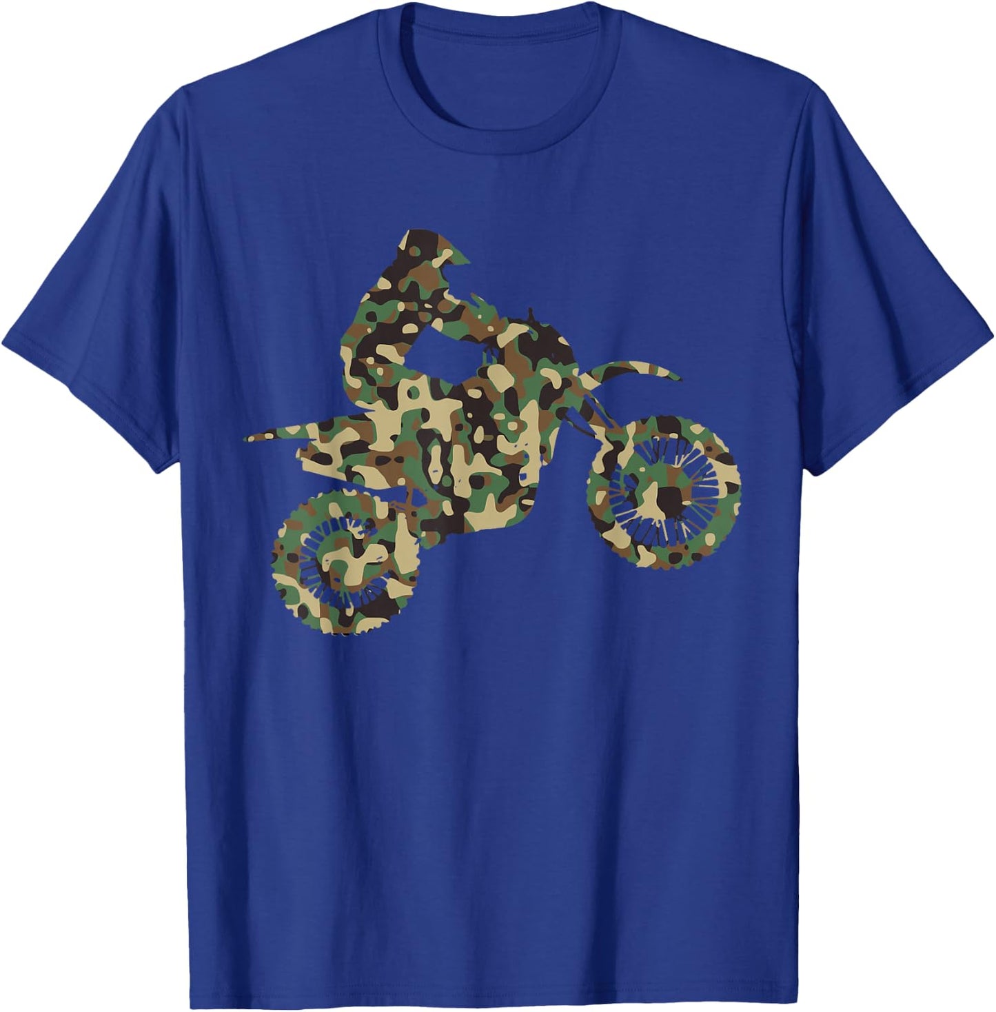 Motocross MX Enduro Motorcycle Camouflage Gift T-Shirt - T-Shirt | Royal