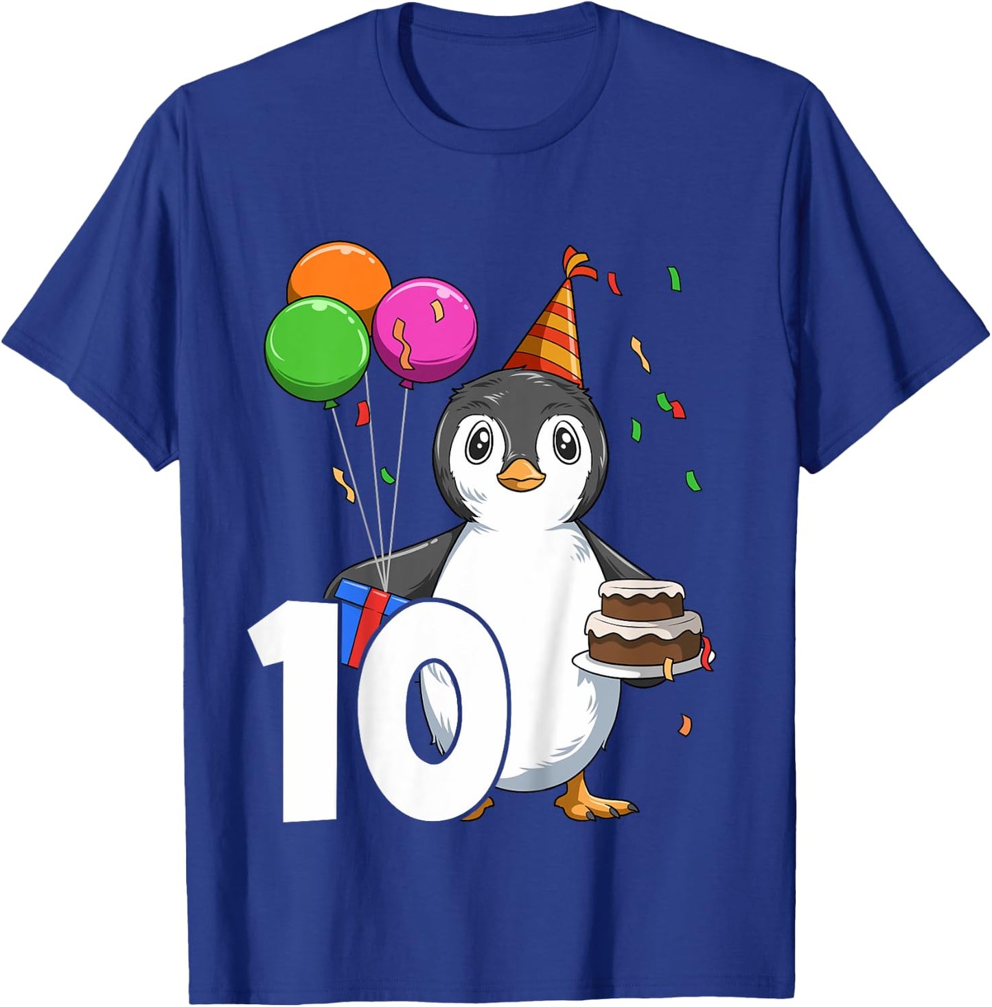Penguin Birthday 10 Penguin 10th Birthday Penguin Party 10th T-Shirt - T-Shirt | Royal