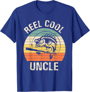 Reel Cool Uncle Fishing Funny Gift T-Shirt - T-Shirt | Royal