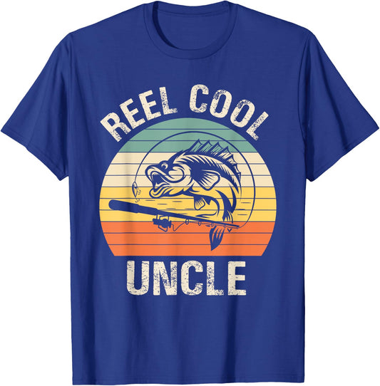 Reel Cool Uncle Fishing Funny Gift T-Shirt - T-Shirt | Royal