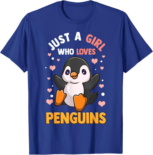 Penguin Shirt For Girls Just A Girl Who Loves Penguins T-Shirt - T-Shirt | Royal