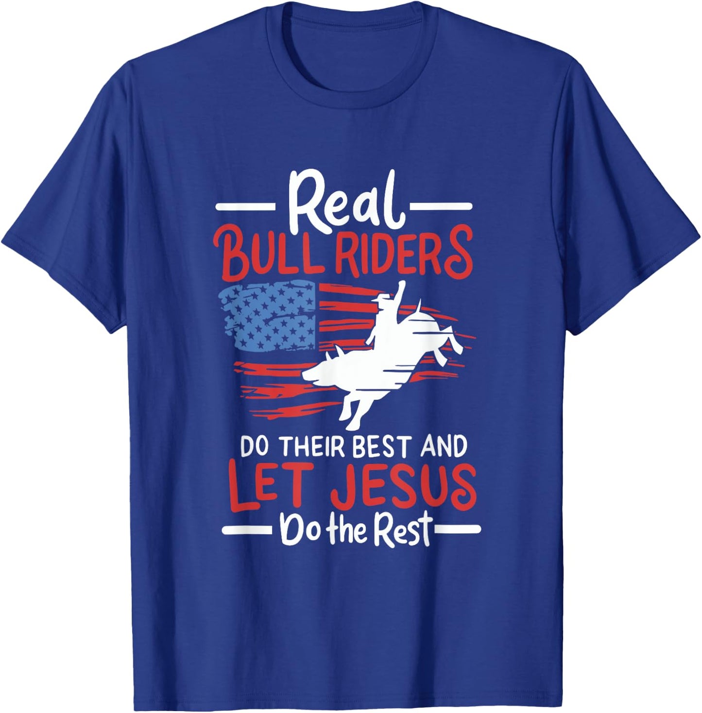 Rodeo, Bull Riding Shirt, Bull Riders for Christ T-Shirt - T-Shirt | Royal