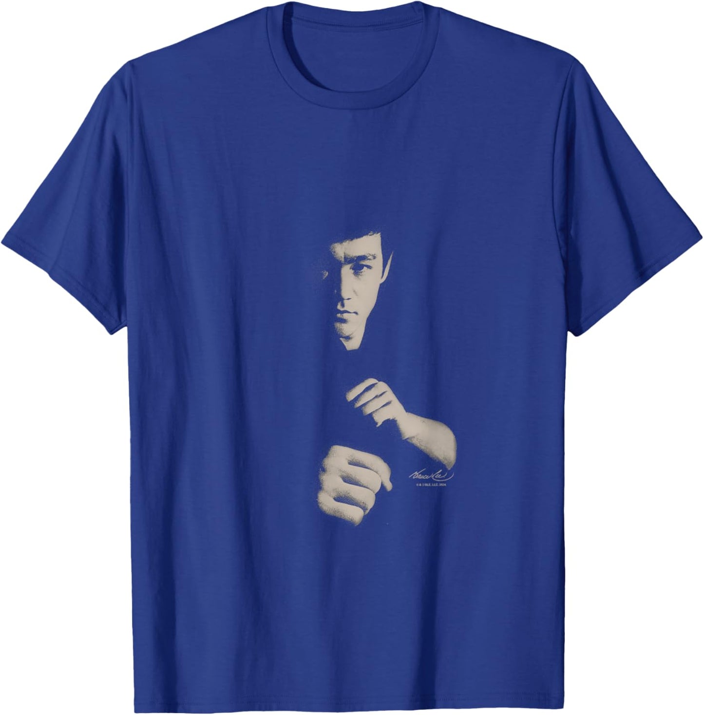 Bruce Lee Ready To Fight Shaded Portrait Vintage T-Shirt - T-Shirt | Royal