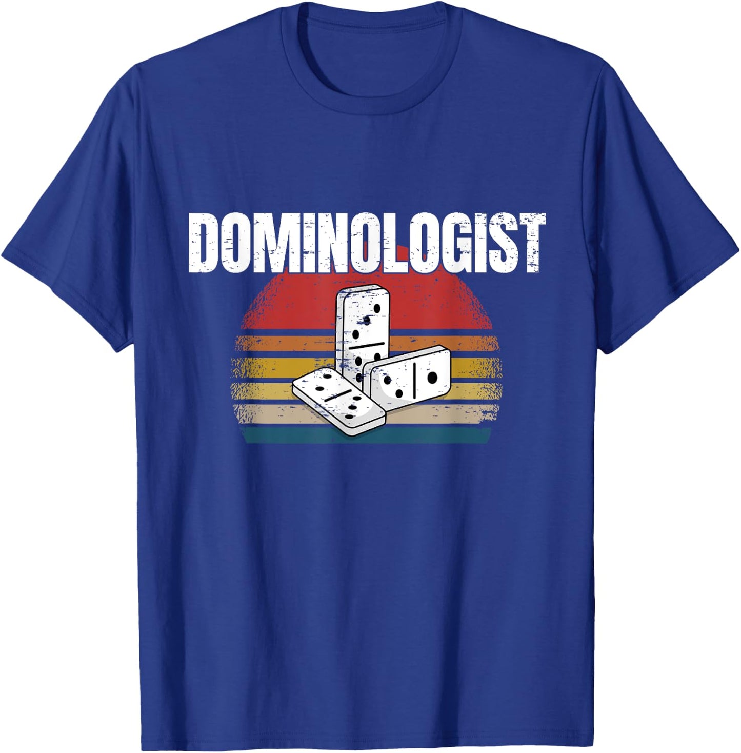 Retro Domino Player Dominoes Game Dominologist Funny Saying T-Shirt - T-Shirt | Royal