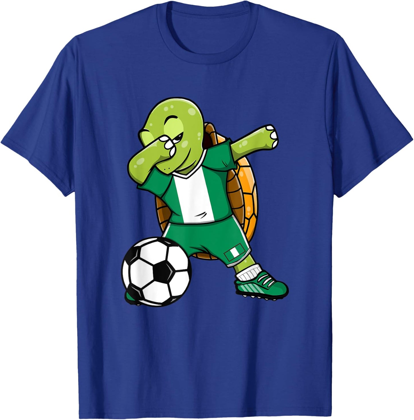 Dabbing Turtle Nigeria Soccer Fans Jersey Nigerian Football T-Shirt - T-Shirt | Royal
