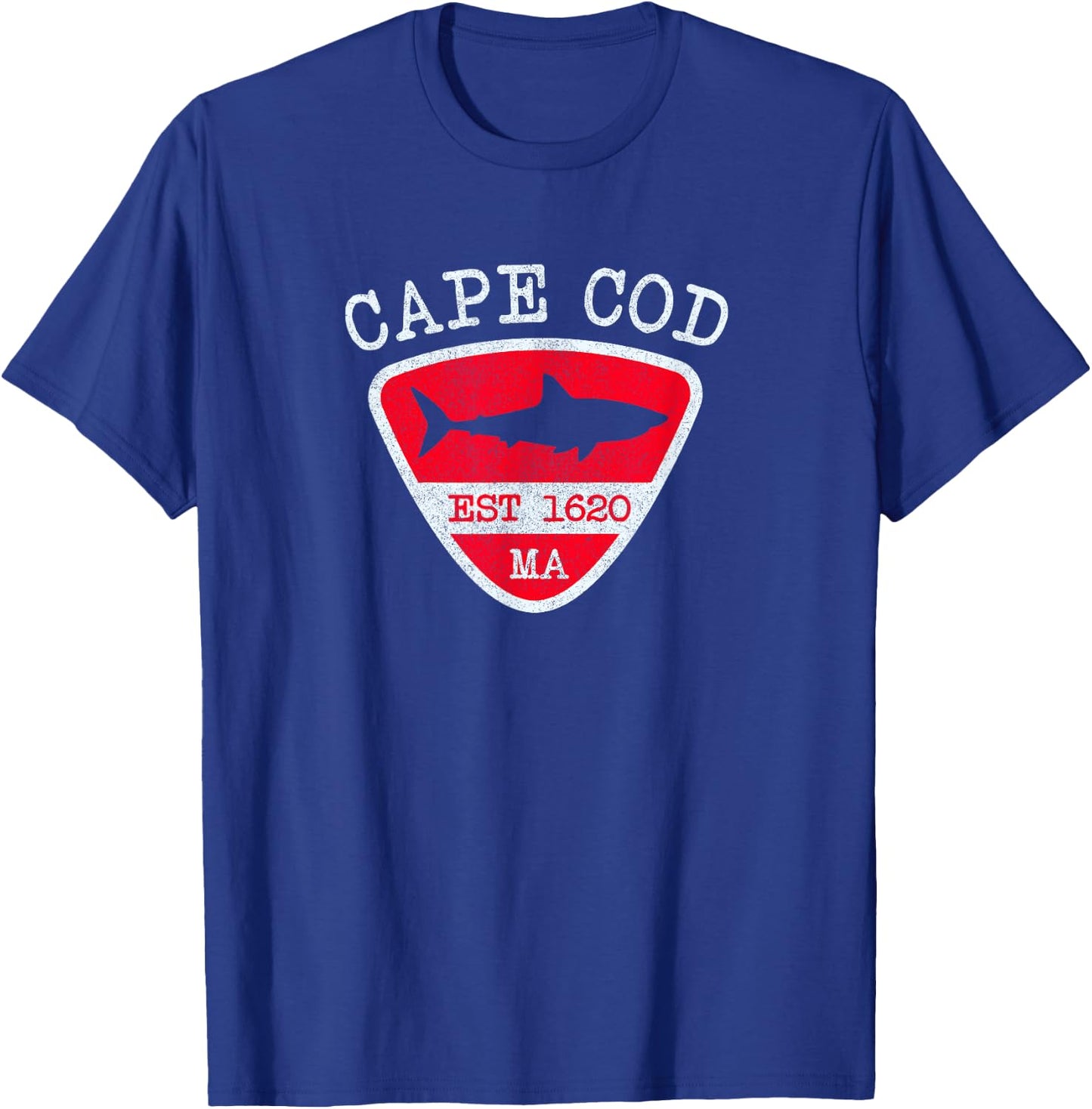 Vintage Cape Cod Massachusetts Shark Souvenir Boys Girls T-Shirt - T-Shirt | Royal