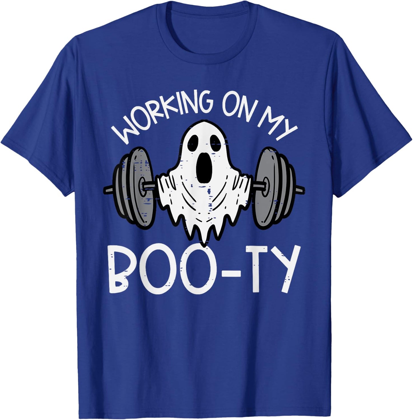 Halloween Ghost Working Booty Funny Gym Costume Men Women T-Shirt - T-Shirt | Royal