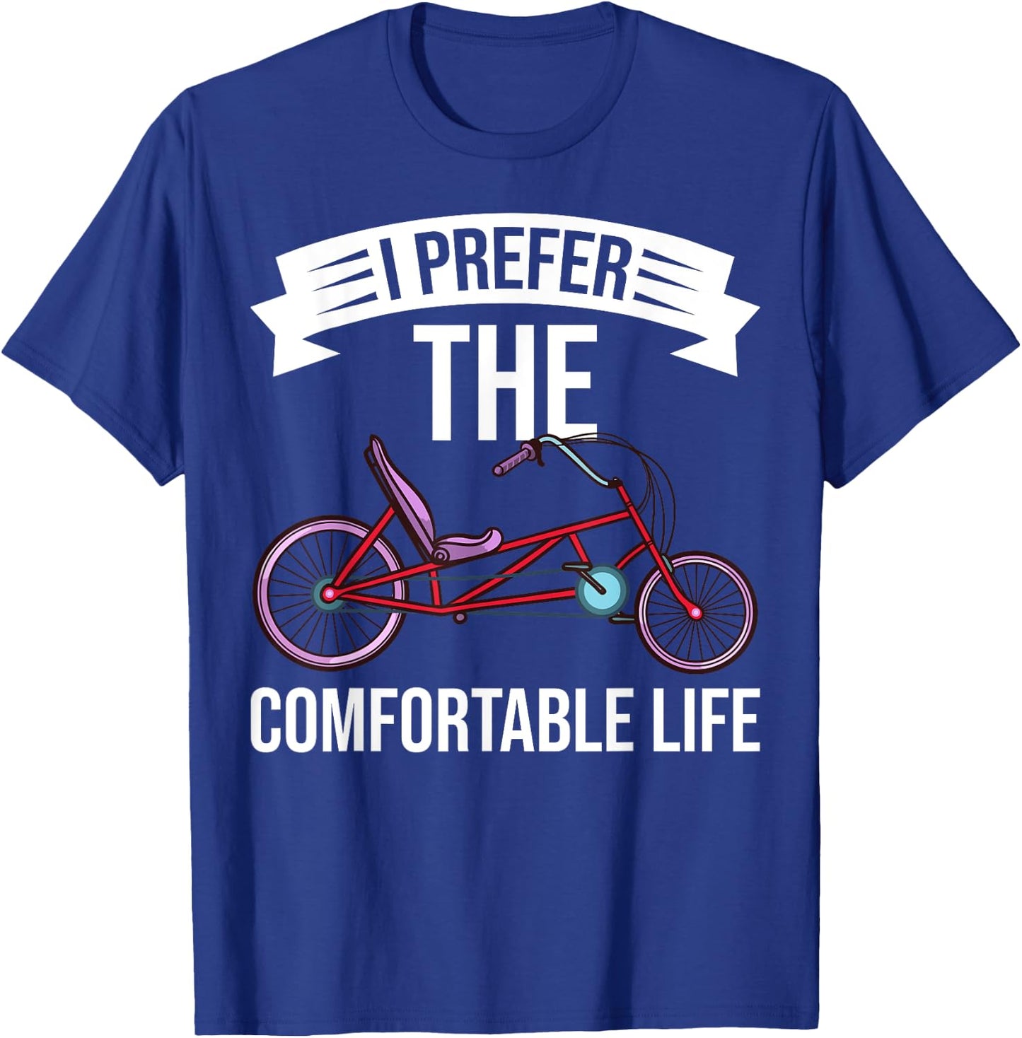Recumbent Bike Gift Bicycle Trike Biker T-Shirt - T-Shirt | Royal