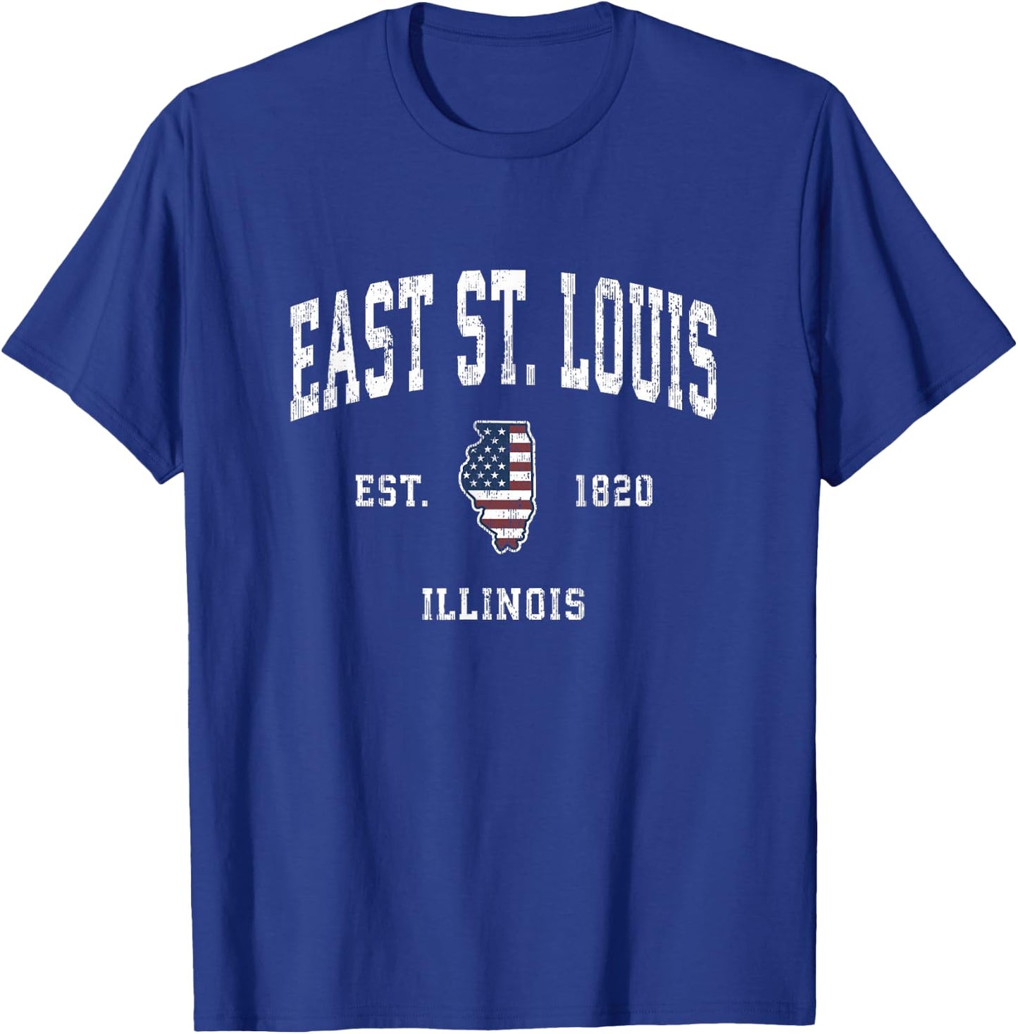 East St. Louis Illinois IL Vintage American Flag Design Kids Men T-Shirt - T-Shirt | Royal
