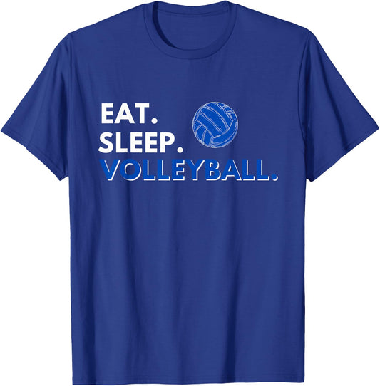 Eat Sleep Volleyball - Funny Volleyball Lover Gift T-Shirt - T-Shirt | Royal