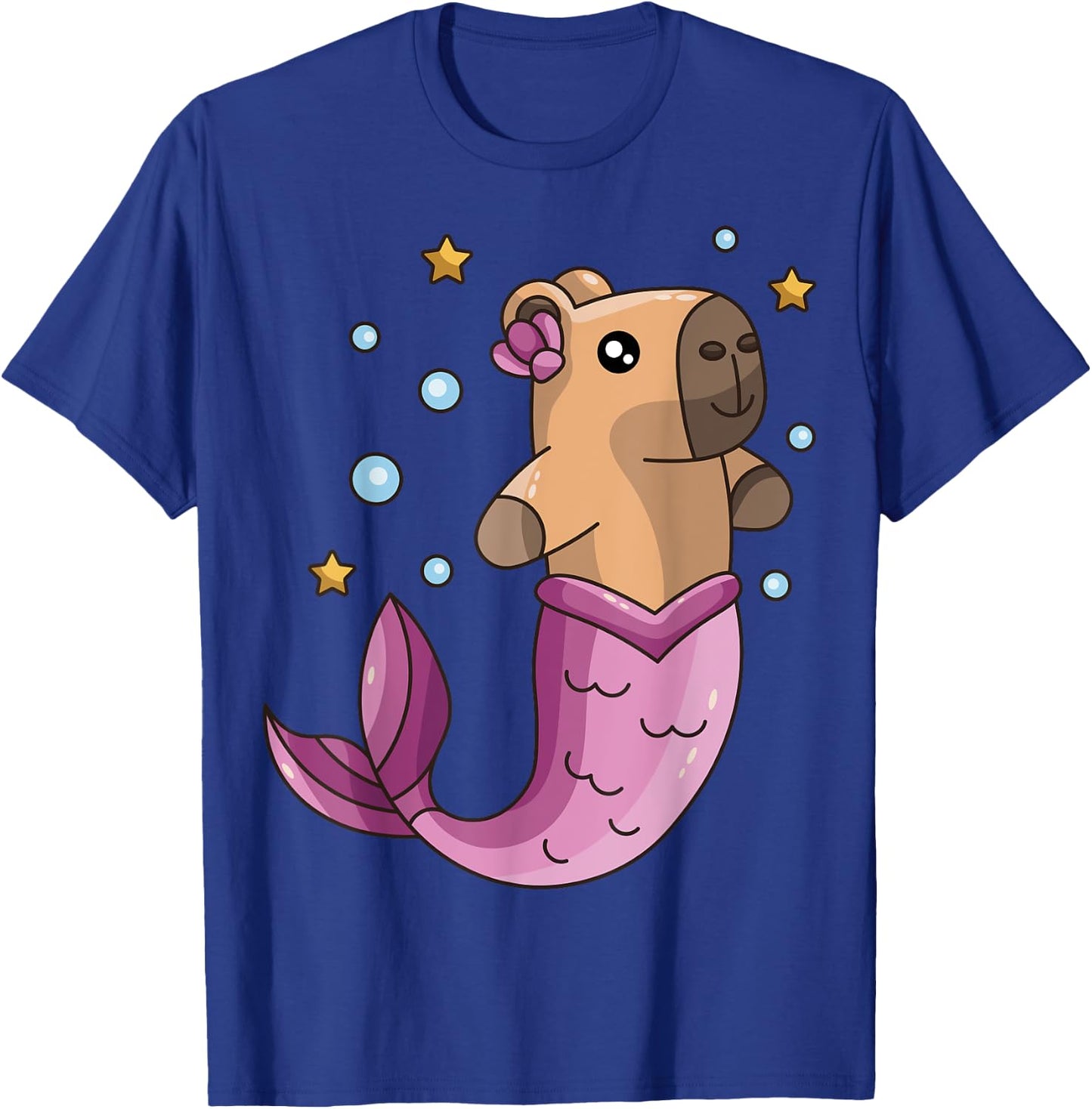 Capybara Mermaid Pink Costume Rodent Girls Under Sea Party T-Shirt - T-Shirt | Royal