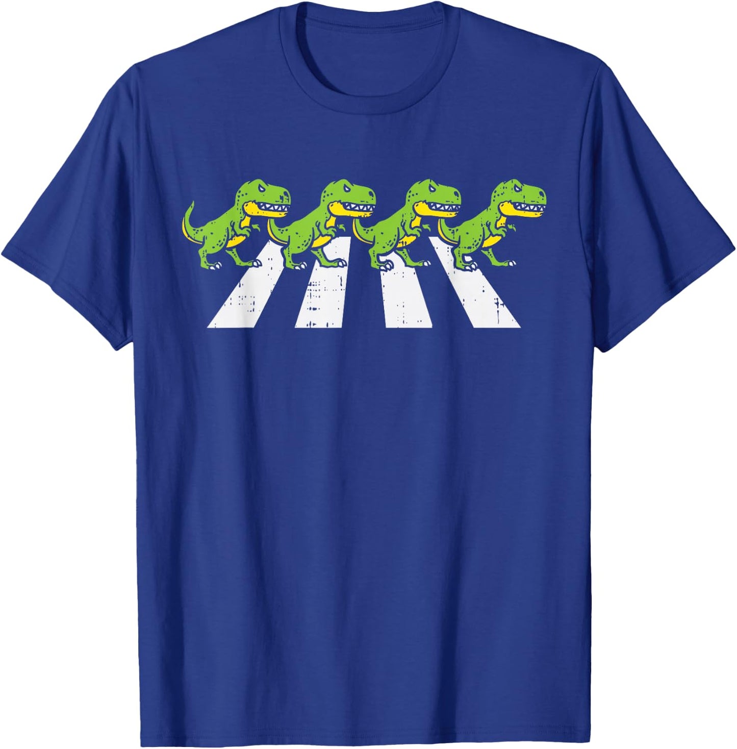 Trex Crossing Road Funny Crosswalk Pun Dinosaur Lover Gift T-Shirt - T-Shirt | Royal