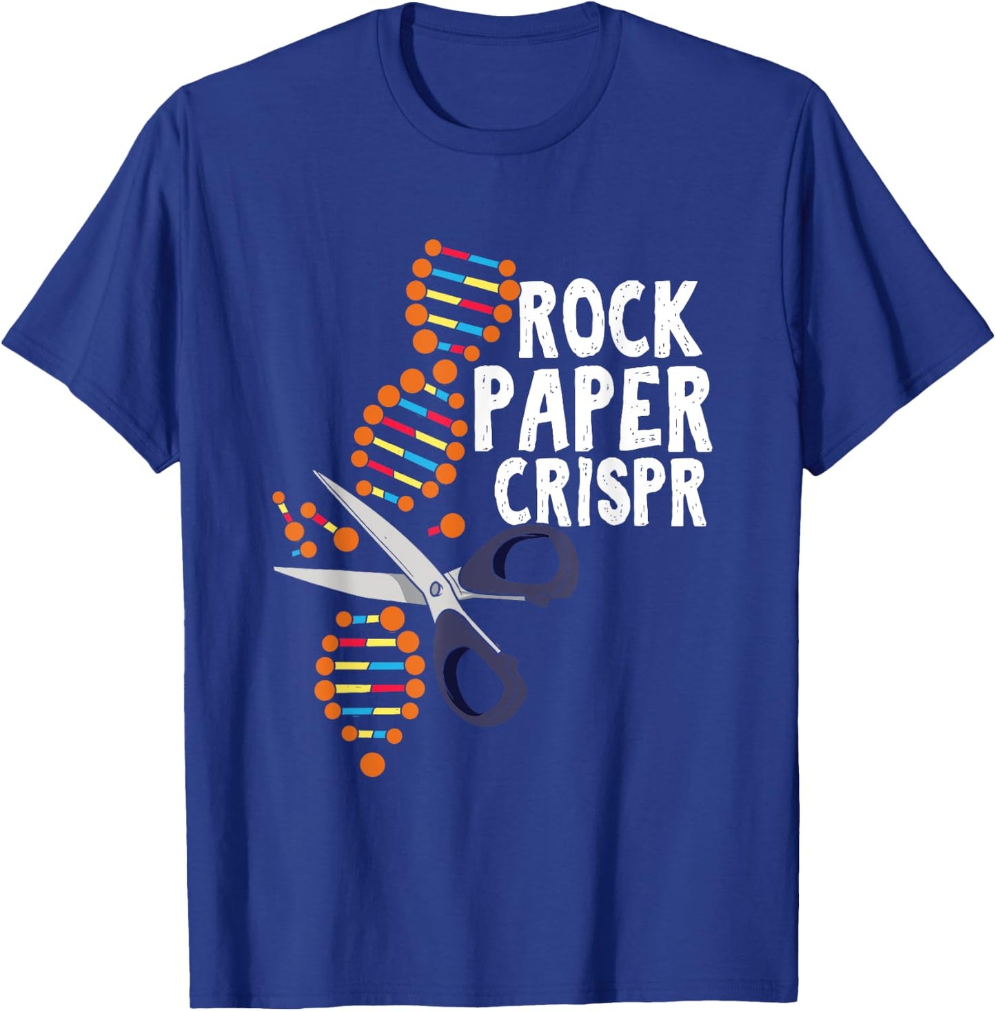 Rock Paper Crispr DNA Biologist Genetic Engineering Science T-Shirt - T-Shirt | Royal