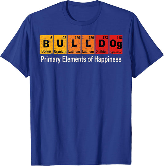 Vintage Bulldog Science Teacher Funny Periodic Table Retro T-Shirt - T-Shirt | Royal
