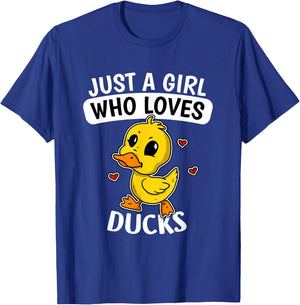 Just A Girl Who Loves Ducks Funny Duck Costume T-Shirt - T-Shirt | Royal