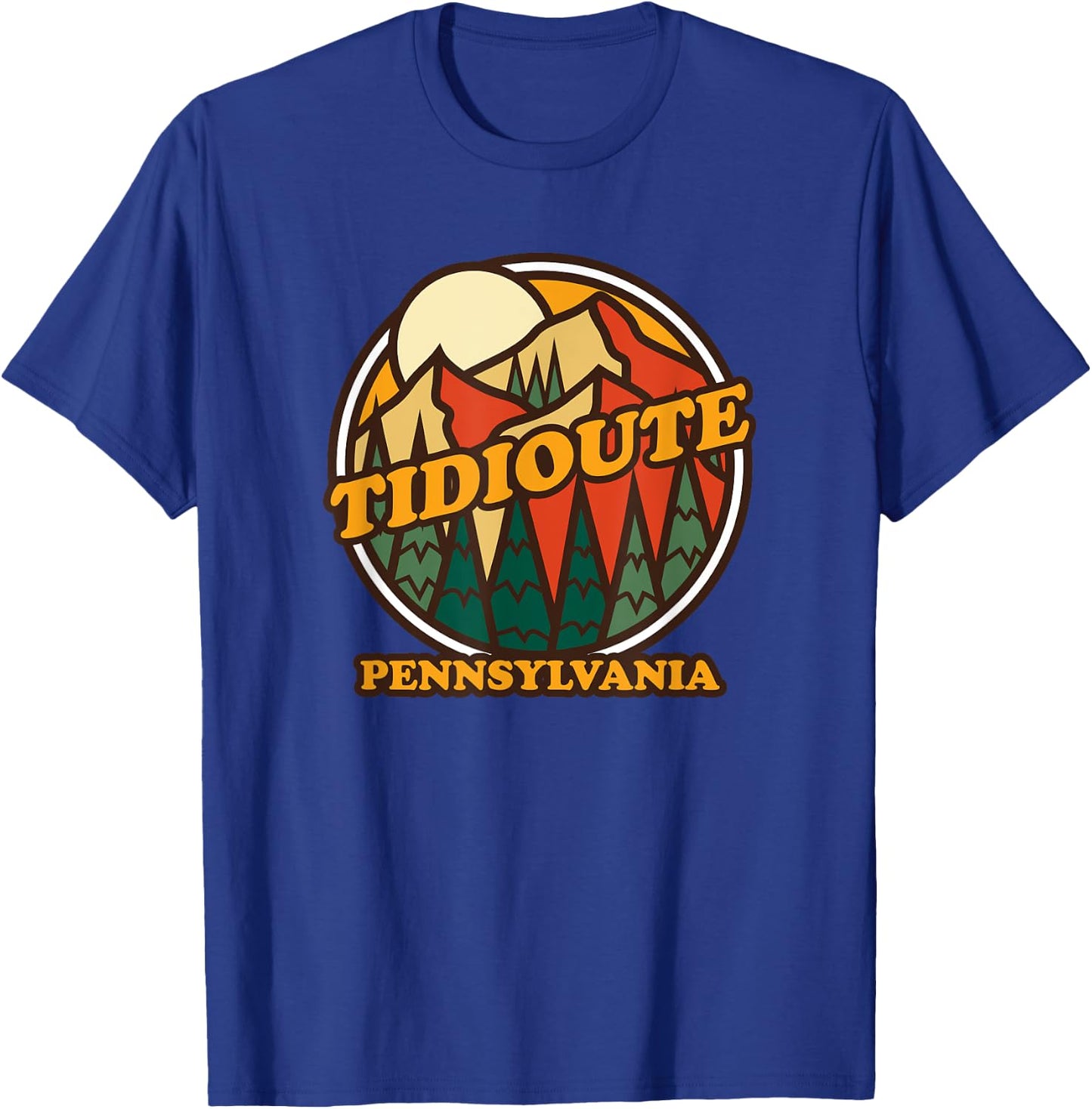 Vintage Tidioute Pennsylvania Mountain Hiking Souvenir Print T-Shirt - T-Shirt | Royal